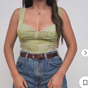 Kendall & Kylie Green & White Tank Top size M {365}